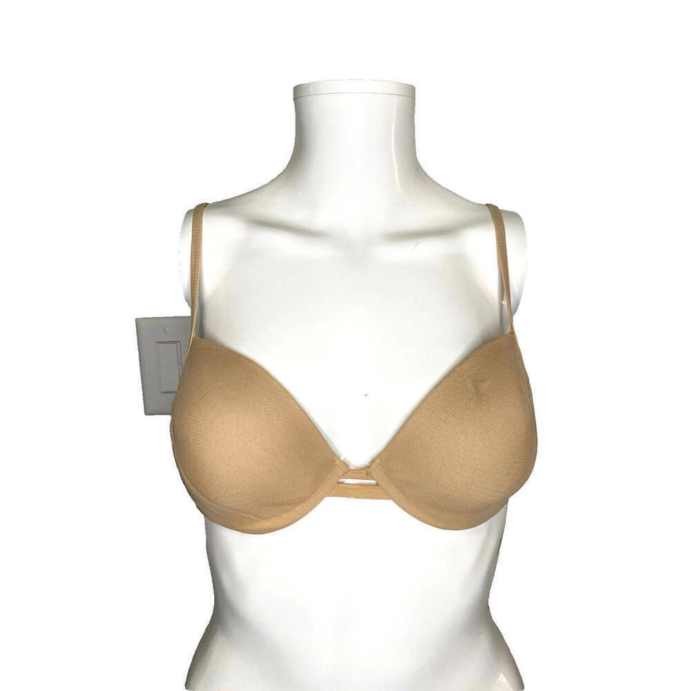 NWT DKNY Nude Mesh Lace Demi Bra 32C Underwire Light Padding